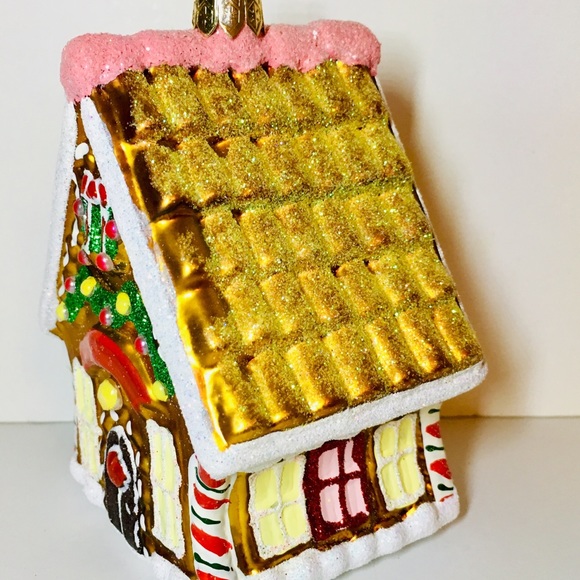 Polish Glass Gingerbread Candy House Ornament Xmas - Picture 3 of 8